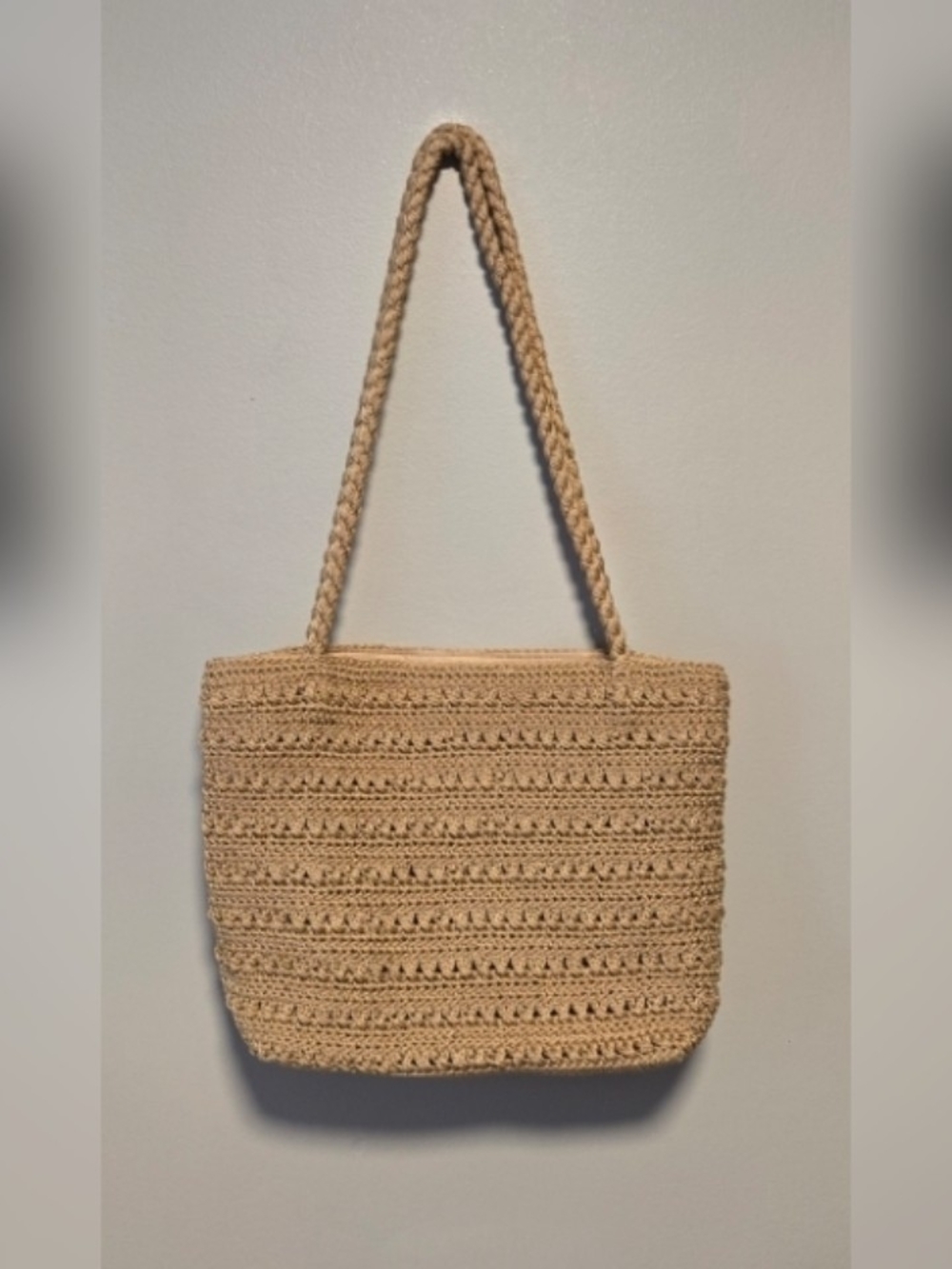 Croft & Barrow Woven Straw Tote Bag in Natural Beige